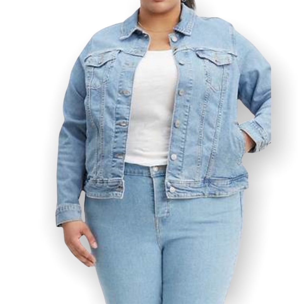LEVI’S Women’s Denim Trucker Jacket Sun Baked Blue Size 3X NEW